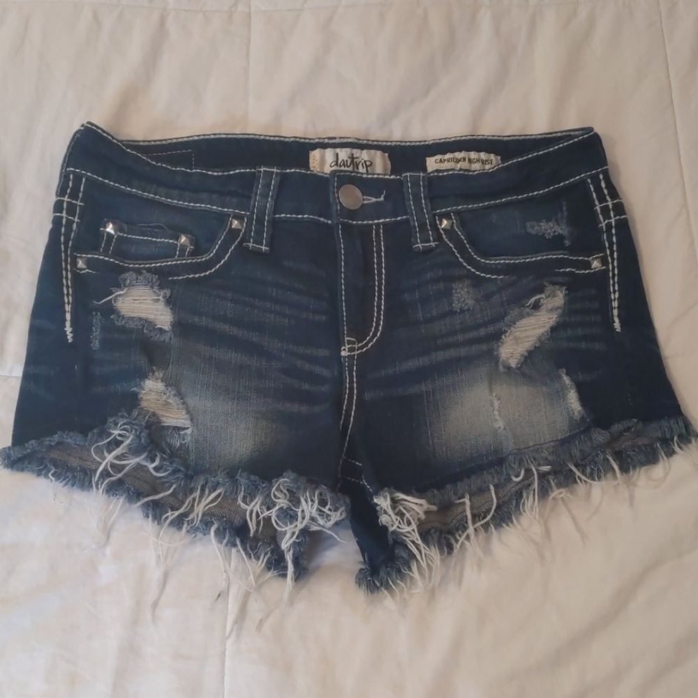 Daytrip Capricorn High Rise Distressed Shorts